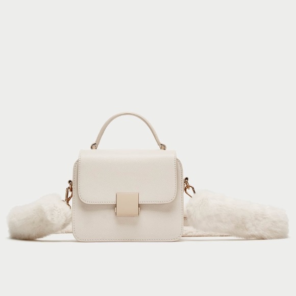 zara faux fur bag